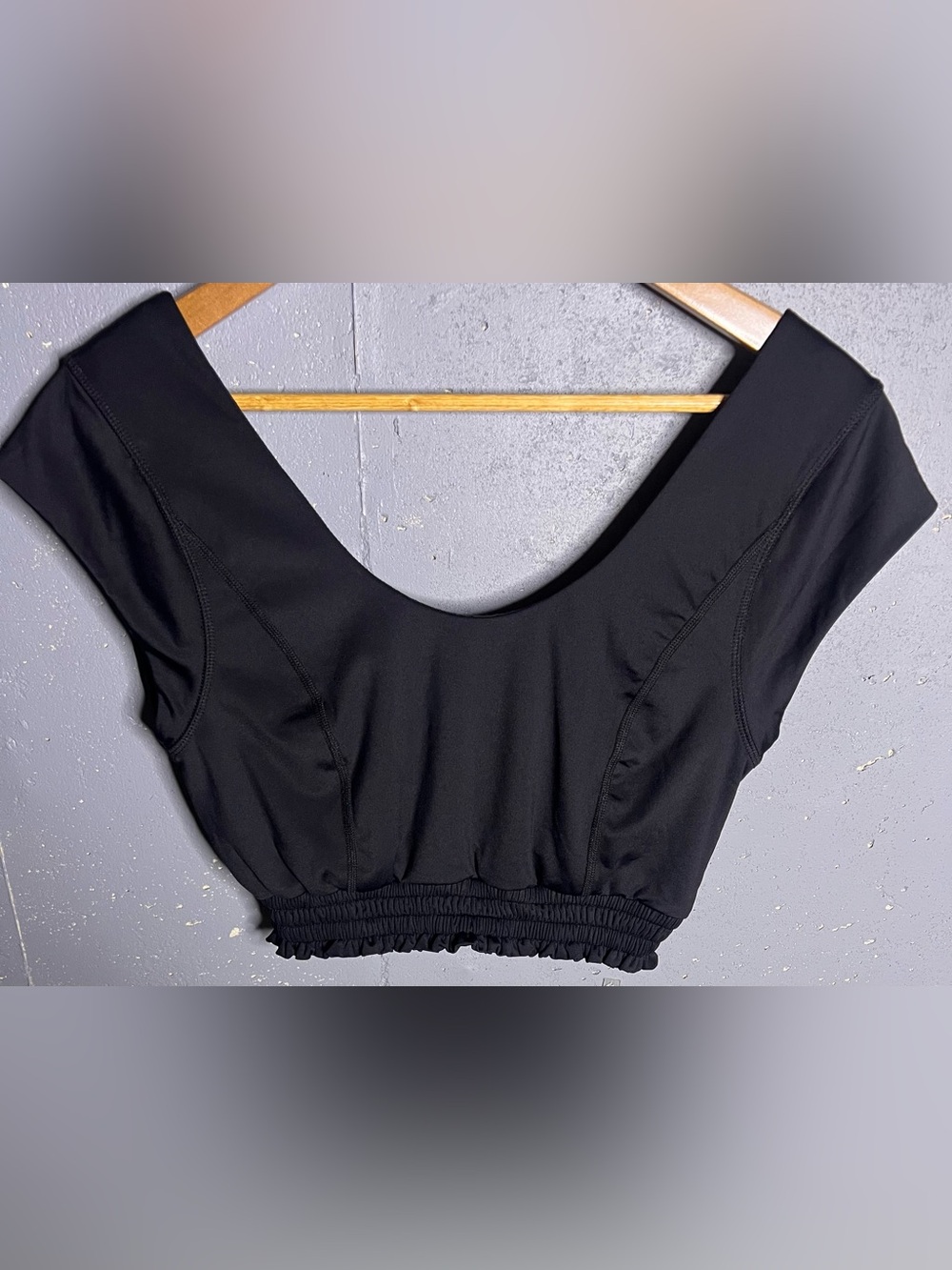 Free People FP Movement Part of Me Black crop top in Size Medium.